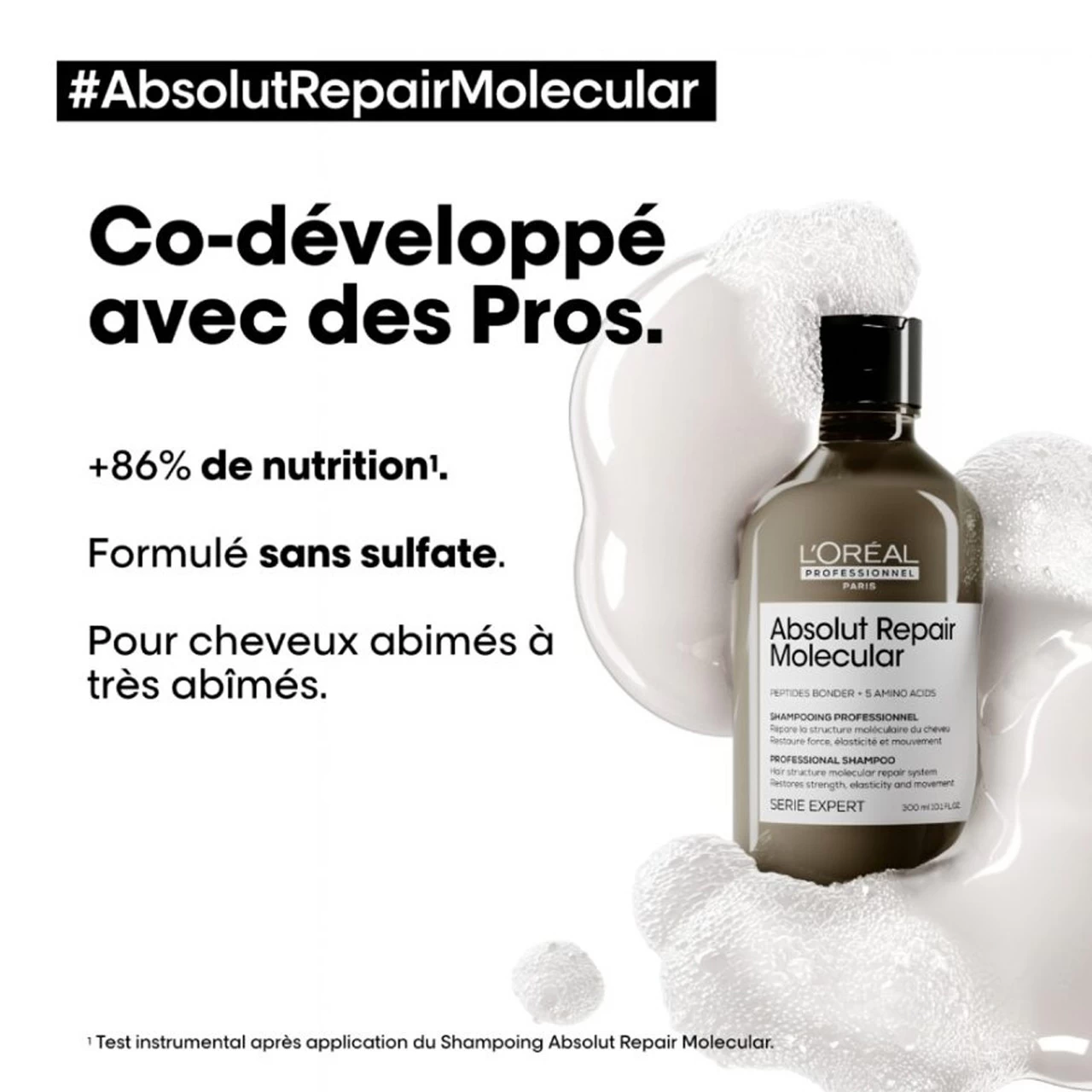 Shampooing Absolut Repair Molecular L'Oréal Professionnel 300 Ml 4 Shampooing Absolut Repair Molecular L'Oréal Professionnel 300 Ml – Image 2