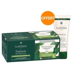 Sérum Antichute Triphasic Progressive René Furterer X16 -Capillaires Produits Magasin Triphasic 16x5 shamp 100ml offert 30402.1686147706