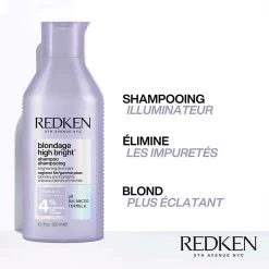 Shampoing Blondage High Bright Redken 1000ml -Capillaires Produits Magasin high bright shp 1 11079.1694764551