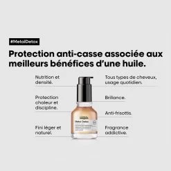 Huile Concentrée Professionnelle Metal Detox L'Oréal 50ml -Capillaires Produits Magasin huile detox 2 09165.1687170763